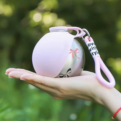 Portable Dog Water Bottle Foldable Pet Travel Cup Outdoor Walking Dog Travel Water Bottle-Stainless Steel Bottle & Silicone Bowl